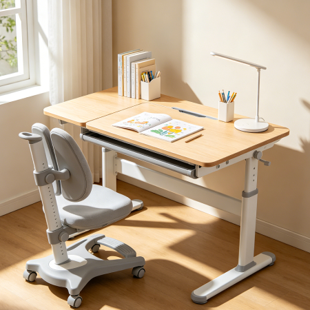 Adjustable Height Kids Study Table Chair Set