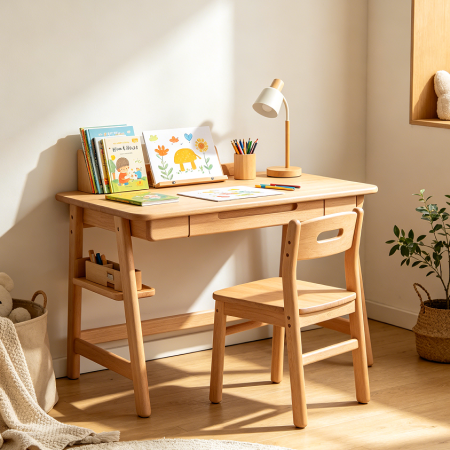 Scandinavian Style Kids Wooden Study Desk